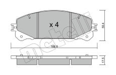 Sada brzdových destiček, kotoučová brzda METELLI 22-0938-0