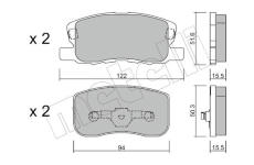 Sada brzdových destiček, kotoučová brzda METELLI 22-0940-0