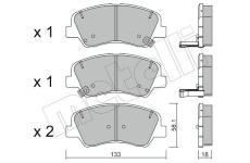 Sada brzdových destiček, kotoučová brzda METELLI 22-0943-0
