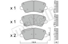 Sada brzdových destiček, kotoučová brzda METELLI 22-0944-0