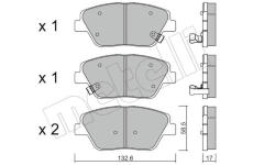 Sada brzdových destiček, kotoučová brzda METELLI 22-0945-0