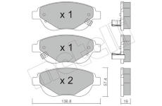 Sada brzdových destiček, kotoučová brzda METELLI 22-0948-1