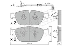 Sada brzdových destiček, kotoučová brzda METELLI 22-0954-0K