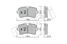 Sada brzdových destiček, kotoučová brzda METELLI 22-0955-0