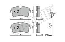 Sada brzdových destiček, kotoučová brzda METELLI 22-0955-0K