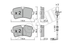 Sada brzdových destiček, kotoučová brzda METELLI 22-0955-1K