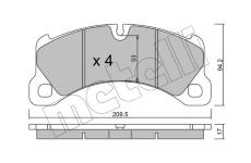 Sada brzdových destiček, kotoučová brzda METELLI 22-0956-0