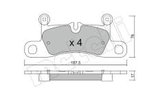 Sada brzdových destiček, kotoučová brzda METELLI 22-0958-0