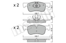 Sada brzdových destiček, kotoučová brzda METELLI 22-0959-0