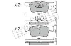 Sada brzdových destiček, kotoučová brzda METELLI 22-0960-0