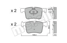 Sada brzdových destiček, kotoučová brzda METELLI 22-0961-0