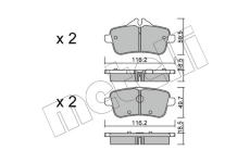 Sada brzdových destiček, kotoučová brzda METELLI 22-0968-0