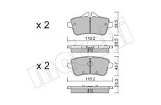 Sada brzdových destiček, kotoučová brzda METELLI 22-0968-3
