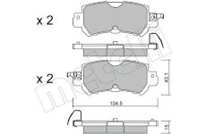 Sada brzdových destiček, kotoučová brzda METELLI 22-0970-0