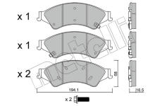 Sada brzdových destiček, kotoučová brzda METELLI 22-0971-0