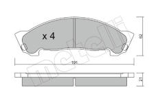Sada brzdových destiček, kotoučová brzda METELLI 22-0972-0