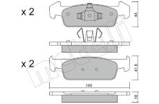 Sada brzdových destiček, kotoučová brzda METELLI 22-0975-1