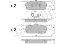 Sada brzdových destiček, kotoučová brzda METELLI 22-0975-2