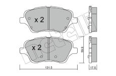 Sada brzdových destiček, kotoučová brzda METELLI 22-0976-0