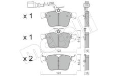 Sada brzdových destiček, kotoučová brzda METELLI 22-0981-1