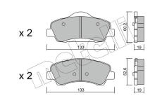 Sada brzdových destiček, kotoučová brzda METELLI 22-0982-0