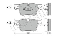 Sada brzdových destiček, kotoučová brzda METELLI 22-0985-0