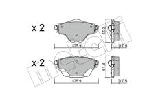 Sada brzdových destiček, kotoučová brzda METELLI 22-0988-0