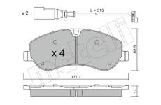 Sada brzdových destiček, kotoučová brzda METELLI 22-0990-0