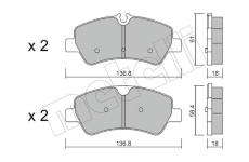 Sada brzdových destiček, kotoučová brzda METELLI 22-0991-0