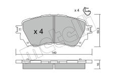 Sada brzdových platničiek kotúčovej brzdy METELLI 22-0994-0