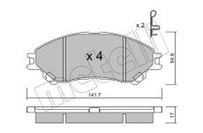 Sada brzdových destiček, kotoučová brzda METELLI 22-0996-0