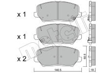 Sada brzdových destiček, kotoučová brzda METELLI 22-0997-0