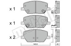 Sada brzdových destiček, kotoučová brzda METELLI 22-1001-0