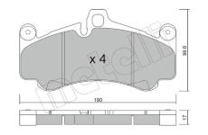 Sada brzdových destiček, kotoučová brzda METELLI 22-1004-0