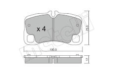 Sada brzdových destiček, kotoučová brzda METELLI 22-1005-0