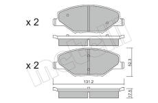 Sada brzdových destiček, kotoučová brzda METELLI 22-1006-0