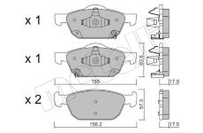 Sada brzdových destiček, kotoučová brzda METELLI 22-1009-0