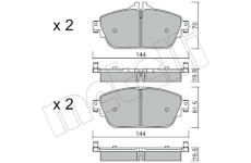 Sada brzdových destiček, kotoučová brzda METELLI 22-1017-0