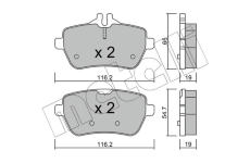 Sada brzdových destiček, kotoučová brzda METELLI 22-1022-0