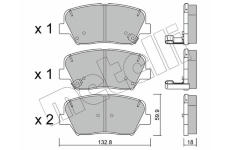 Sada brzdových destiček, kotoučová brzda METELLI 22-1026-0