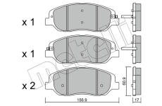 Sada brzdových destiček, kotoučová brzda METELLI 22-1031-0