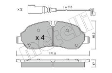 Sada brzdových destiček, kotoučová brzda METELLI 22-1032-0