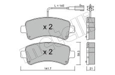 Sada brzdových destiček, kotoučová brzda METELLI 22-1033-0