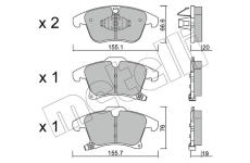 Sada brzdových destiček, kotoučová brzda METELLI 22-1039-0