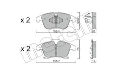 Sada brzdových destiček, kotoučová brzda METELLI 22-1039-1