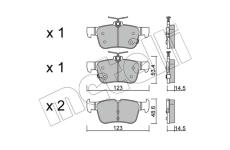 Sada brzdových destiček, kotoučová brzda METELLI 22-1040-1