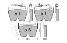 Sada brzdových destiček, kotoučová brzda METELLI 22-1043-0