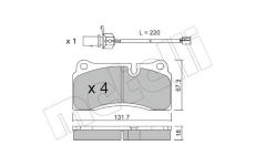 Sada brzdových destiček, kotoučová brzda METELLI 22-1044-0