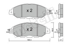 Sada brzdových destiček, kotoučová brzda METELLI 22-1045-0