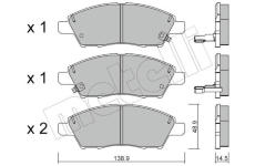 Sada brzdových destiček, kotoučová brzda METELLI 22-1079-0